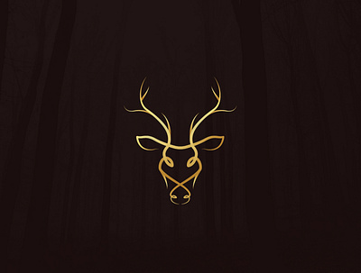 Gold Abstract Deer Logo Design abstract branding creative deer deer logo design gold icon logo logodesign minimal vector