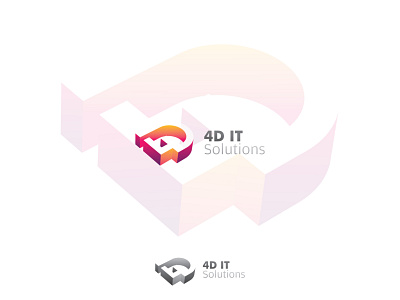 4D IT SOLUTIONS LOGO 3d 4d branding creative design icon logo logodesign minimal typography vector