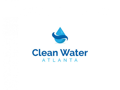 Clean Water Atlanta Logo Design atlanta branding clean creative design drop icon logo logo design logodesign minimal typography water