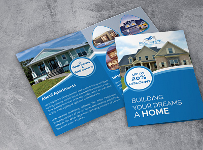 Bi-Fold Real Estate Business Brochure bi fold brochure branding business brochure corporate design new design real estate unique design