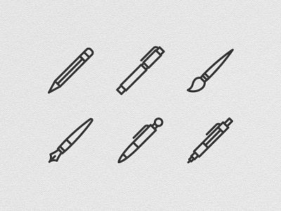 Licons art brush design icons line pen pencil vector