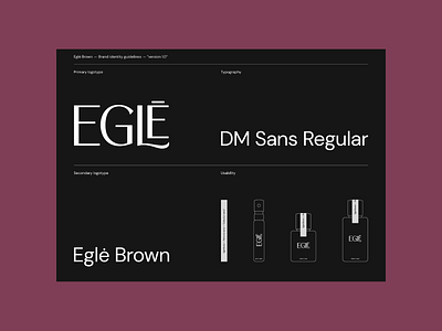 Eglė Brown™ — Mini brand identity guidelines / v1.0 brandbook brandguidelines brandidentity branding logo logotype mini minimal typography wordmark