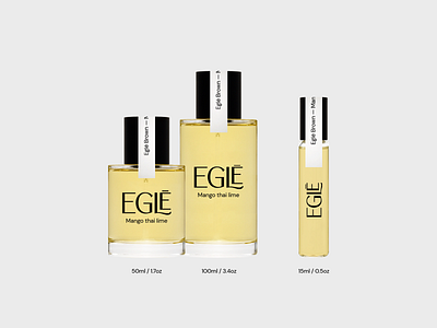 Eglė Brown — Perfume bottle branding fragrance logo minimal packaging perfume typography