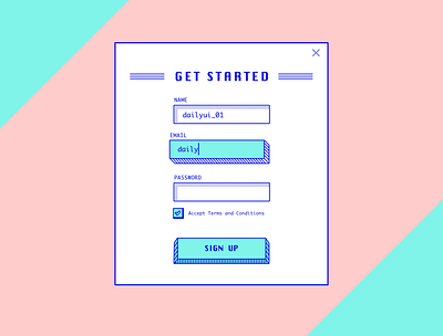 DailyUI 1 1 daily ui daily ui challenge dailyui dailyuichallenge game game design pixel retro signup signupform