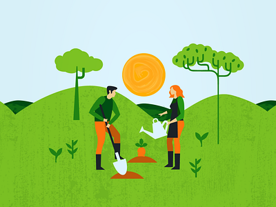 Landing page illustration for a digital eco-market