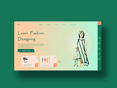 Fashion Design learning website app design ui ux website