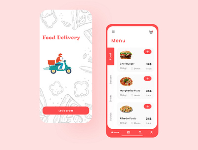 Food Delivery App app design ui ux website