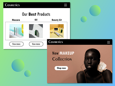 UI Mockup Website Design - Cosmetics adobe illustrator graphic design typography web