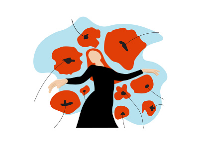 Poppies Field 2d adobe illustrator design illustration vector