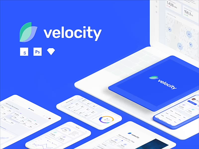 Velocity: A dashboard UI kit with a robust design system free freebie invision photoshop sketch studio ui ui kit