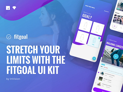 fitgoal—The UI Kit that checks itself out in the mirror cards free freebie invision mobile sketch studio ui kit ux