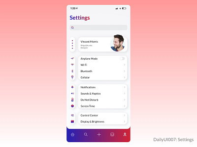 DailyUI 007: Settings Page