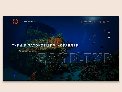 Diving tours banner design design landing design landing page photoshop polygraphy socialmedia ui web webdesign website