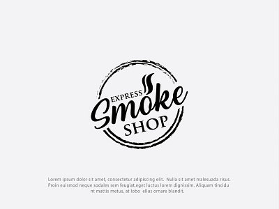 Smoke Logo blackandwhite brand brandauxin branding circle express flat icon illustration logo minimal modern rounded shop smock smoking typography ux vape vector