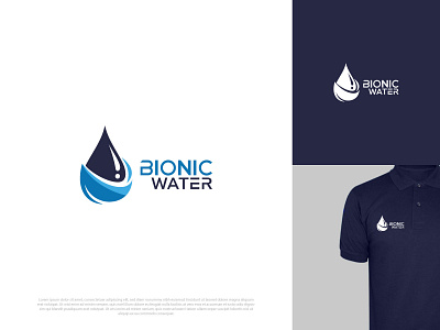 Water Logo app blue brandauxin branding business logo company logo custom logo design drop flat icon illustration logo minimal modern logo natural typography ui vector water