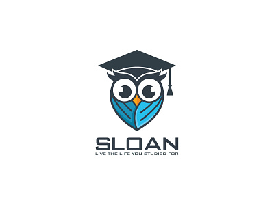 Education Logo (owl) app art blue brand identity brandauxin branding business logo colorful company logo custom logo education graduate icon illustration modern natural owl illustration owl logo typography vector