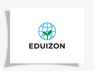 Eduizon Logo app brand brandauxin business logo company logo custom logo design eduizon flat green world icon illustration logo minimal natural nature tree typography vector world
