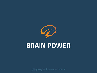 Brain Power b b icon b letter b letter logo blue brain brain logo brand brandauxin branding custom design flat icon illustration logo minimal power typography vector