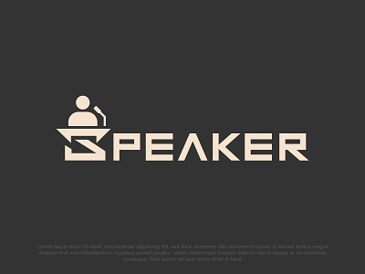 speaker logo app blackandwhite brand brandauxin branding branging business logo clean custom log flat minimal modern mouth nature s logo speak speaker speaker logo typography vector