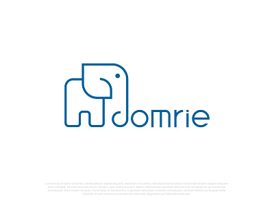 domrie blue brand brandauxin branding business logo clean logo custom logo d d letter logo d logo domrie elephant flat icon icon design logo modern logo simple logo typography vector