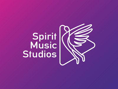 Spirit Music Studios brand brand design brand identity brandauxin branding design female flat icon illustration logo media modern logo music spirits studios typography vector white