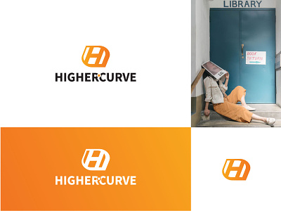 Higher Curve app blue book logo brandauxin branding business logo company logo custom custom logo design flat graphic design icon illustration logo minimal modern ui vector web