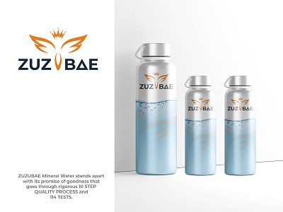 ZUZUBAE bottle brand brandauxin branding design graphic design icon illustration logo minimal typography ui vector water zuzubai