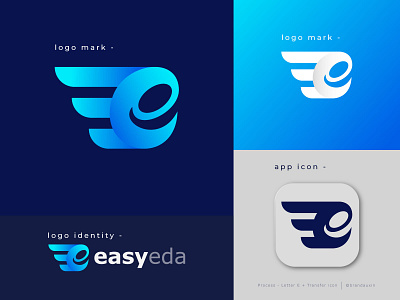 easy eda (e+e) brand brandauxin clean logo design e letter logo e logo icon logo minimal modern simple ui vector