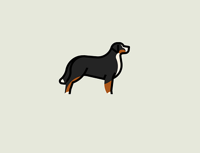 Bernese bernese dog illustration logo