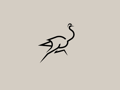 Ostrich avestruz icon illustration logo minimal ostrich