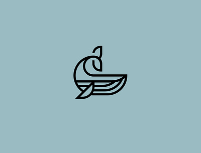Whale ballena blue icon illustration logo minimal whale