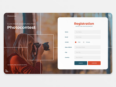 Photocontest Registration Web Page Design
