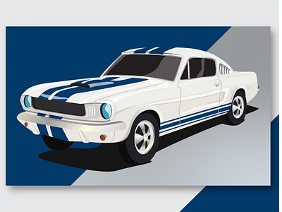 Classic Muscle Car Cartoonic Vector Illustration.