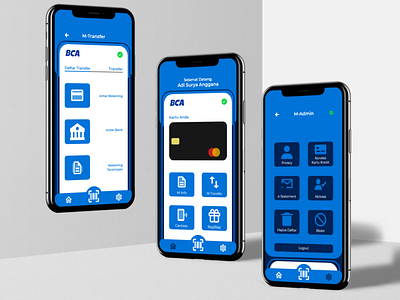 Indonesian Mobile Banking UI Concept bank blue card dark blue indonesia mobile banking app payment ui uidesign