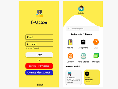 Online Classes app design education app mobile ui onlineclasses ui videotutorial