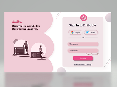 Dribble-login-page ui webdesign