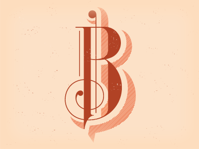 Dribbble 007 decorative hand-lettering linear shadow typography