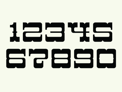 Dribbble 010 bifurcated terminals circus type heavy lost type co-op numerals tightrope
