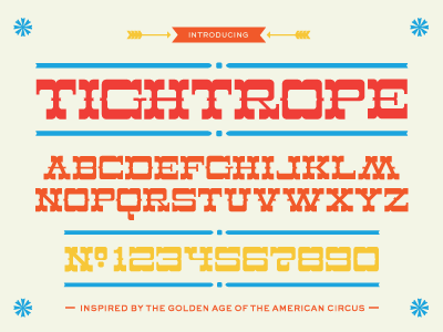 Dribbble 012 bold circus curvy excited font headline lost type co op numerals tightrope