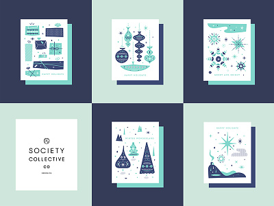 Dribbble 028 branding gifts greeting cards holiday identity illustration ornaments snowflakes winter