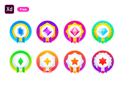 Free_Level Medal Icon crown diamond game gem grade jewel jewelry level medal star trophy