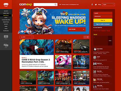 GOM eXP. game cast & Promotion site concept design game gom gomexp red