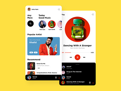 01. Music App app mobile music player screen ui