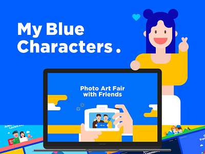 My Blue Characters blue character commerce flat illustraion mobile mobility people