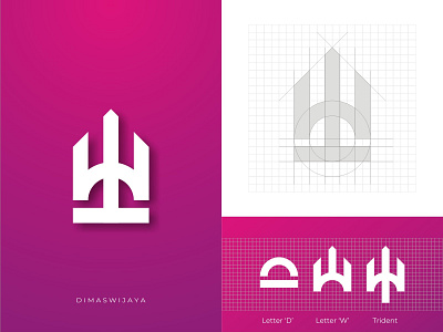 Initial Trident abstract brand concept creative design devil fork graphic icon identity initial letter logo modern monogram mythology poseidon symbol trident weapon