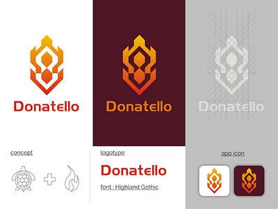 Donatello Turtle Logo brand combination identity logo logogram logotype