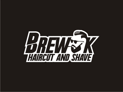 Brewok Haircut barber barbershop bold haircut logo shave