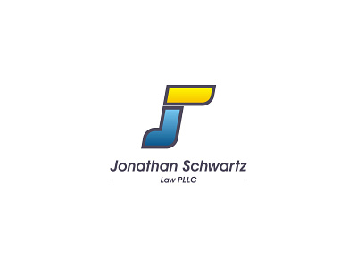 JONATHAN SCHWARTZ blue branding concept letter j letter s lettermark logo wordmark yellow