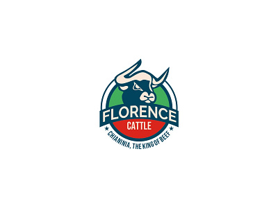 FLORENCE CATTLE animal badge beef beverages food grill logo meat steak