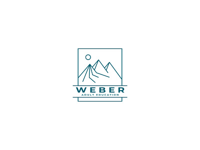 WEBER EDUCATION adult adult education education emblem institution learn learning logo mountain school simple student study view